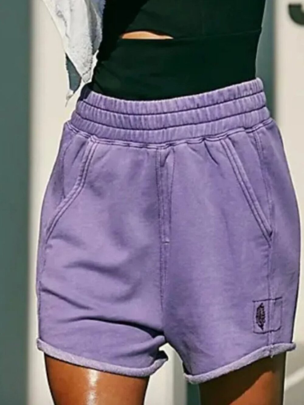 EUC Free People All Star Sweat Shorts Super Berry size- LARGE
